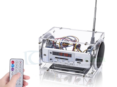 DIY Bluetooth-Compatible Speaker Electronic Kits, Portable FM Radio DIY Kits Rechargeable Remote Control Amplifier Kits, Support USB SD Card AUX Input for Soldering Practice